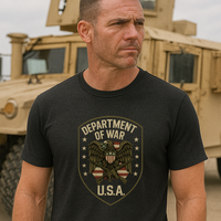 Load image into Gallery viewer, 🛡️ Patriot Patch Tee – Department of War Edition 🇺🇸