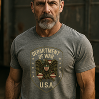 Load image into Gallery viewer, 🛡️ Patriot Patch Tee – Department of War Edition 🇺🇸