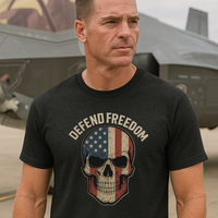 Load image into Gallery viewer, ☠️ Defend Freedom Tee – Patriot Reaper Edition