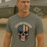 Load image into Gallery viewer, ☠️ Defend Freedom Tee – Patriot Reaper Edition